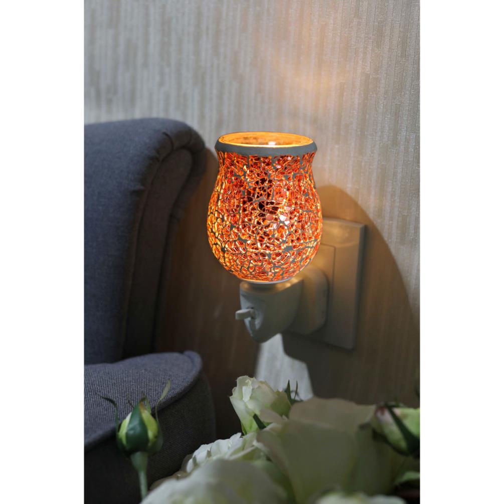 Sense Aroma Rose Gold Crackle Tulip Mosaic Plug In Wax Melt Warmer Extra Image 1
